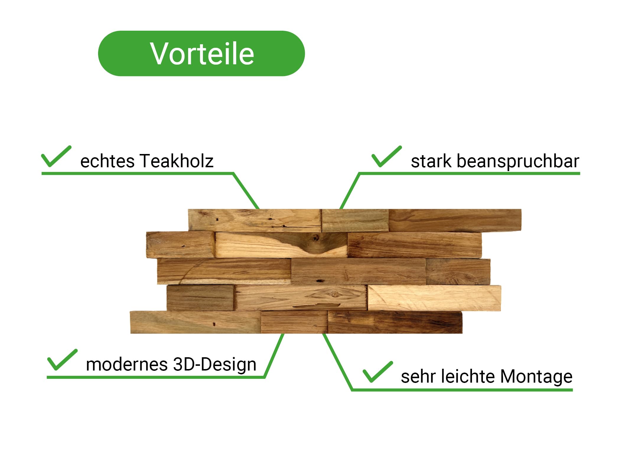 HPFloor Wall Paneling Teak Orchid 50x20 Wandverkleidung 10er
