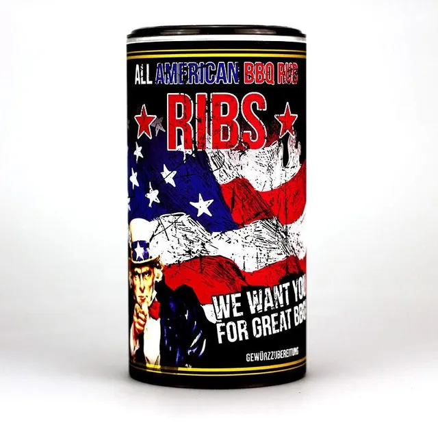 All American Ribs Rub BBQ Gewürz 350 g Dose Smoker