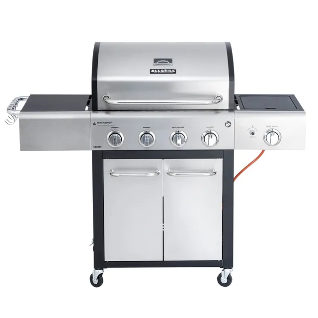 AllGrill Basic-Line Festival Gasgrill Edelstahl schwarz 15,5kW