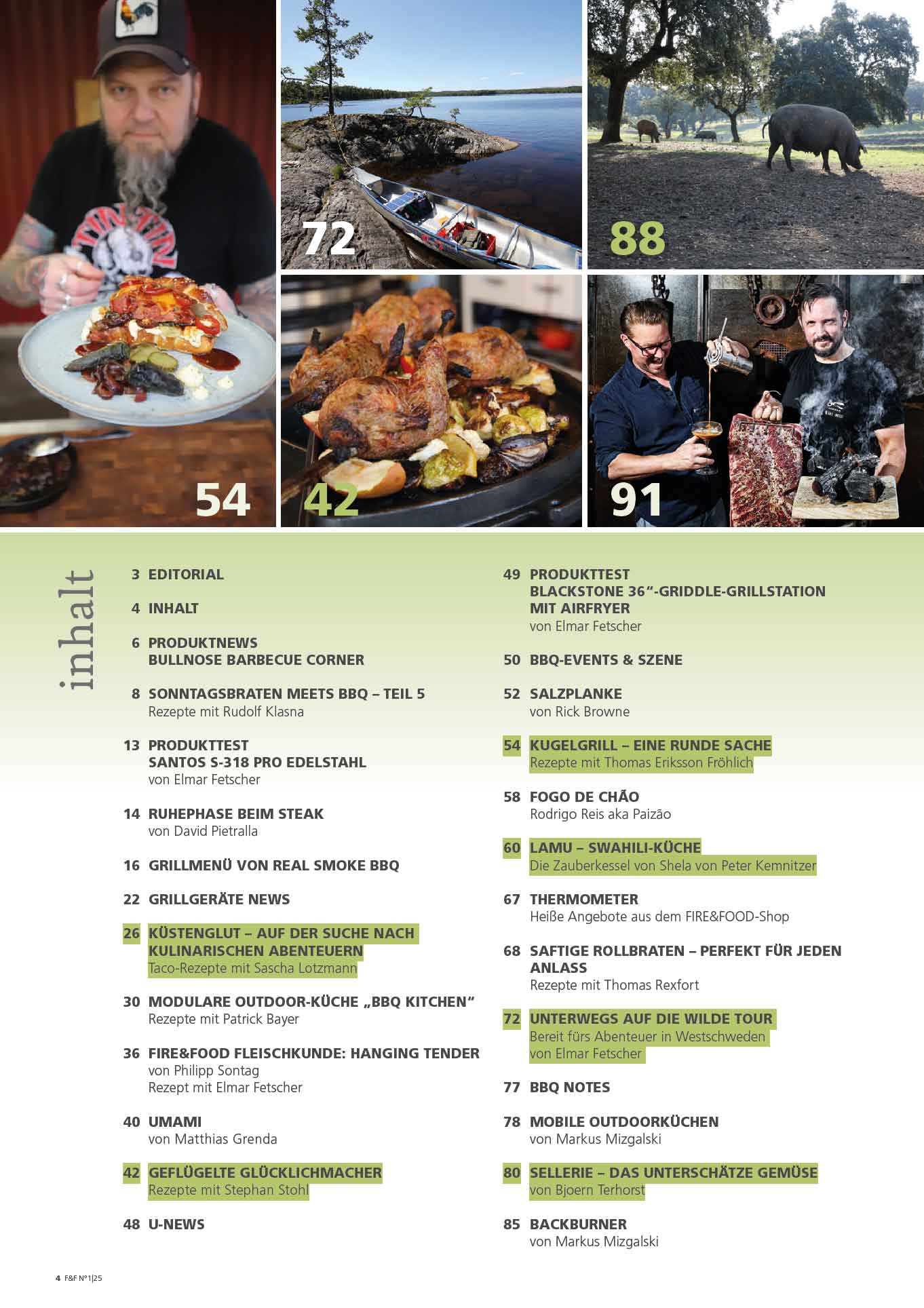 FIRE&FOOD 2025/01 Einzelausgabe Magazin Printausgabe