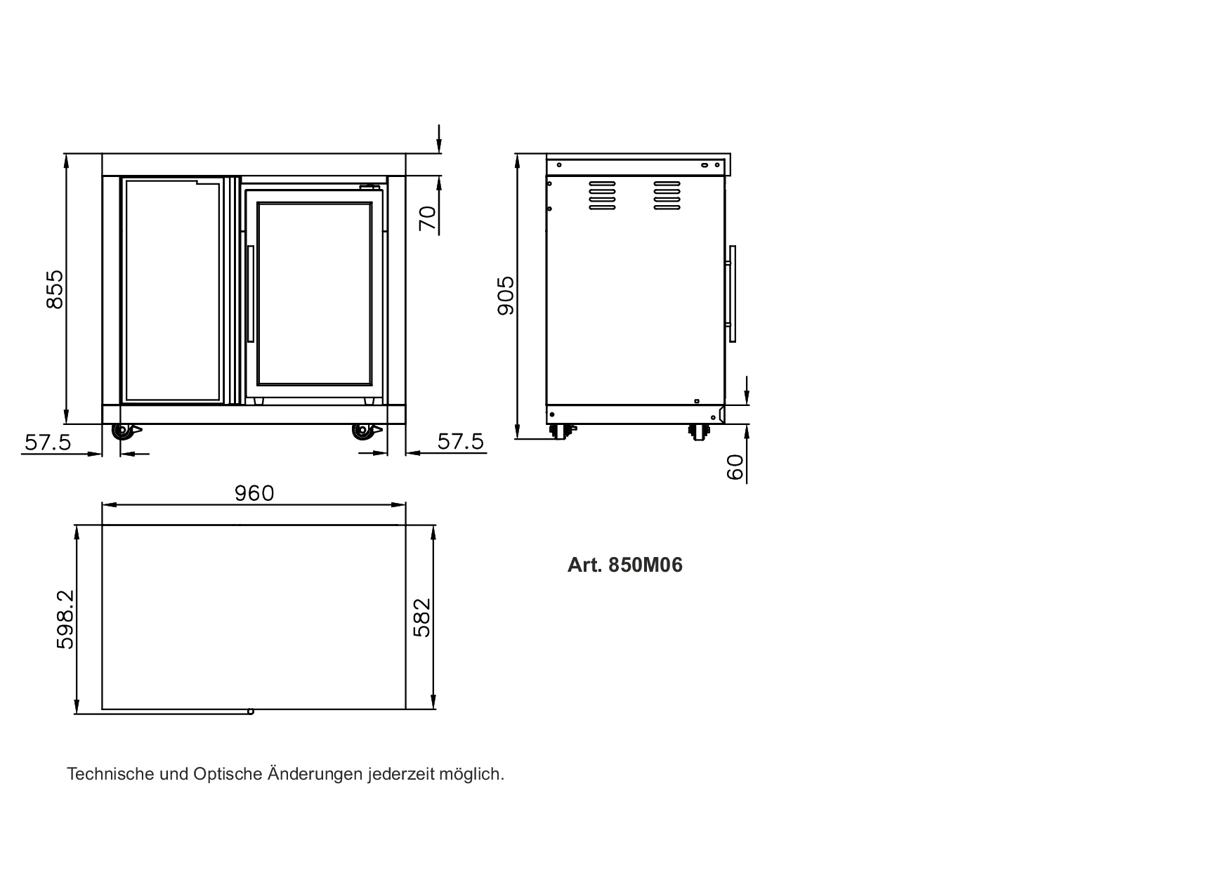 AllGrill Außenküchen Modul 6 Schrank Kühlschrank 96 cm