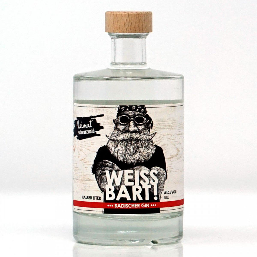 WEISSBART! Badischer Gin 0,5 l Flasche Wacholder Zibärtle