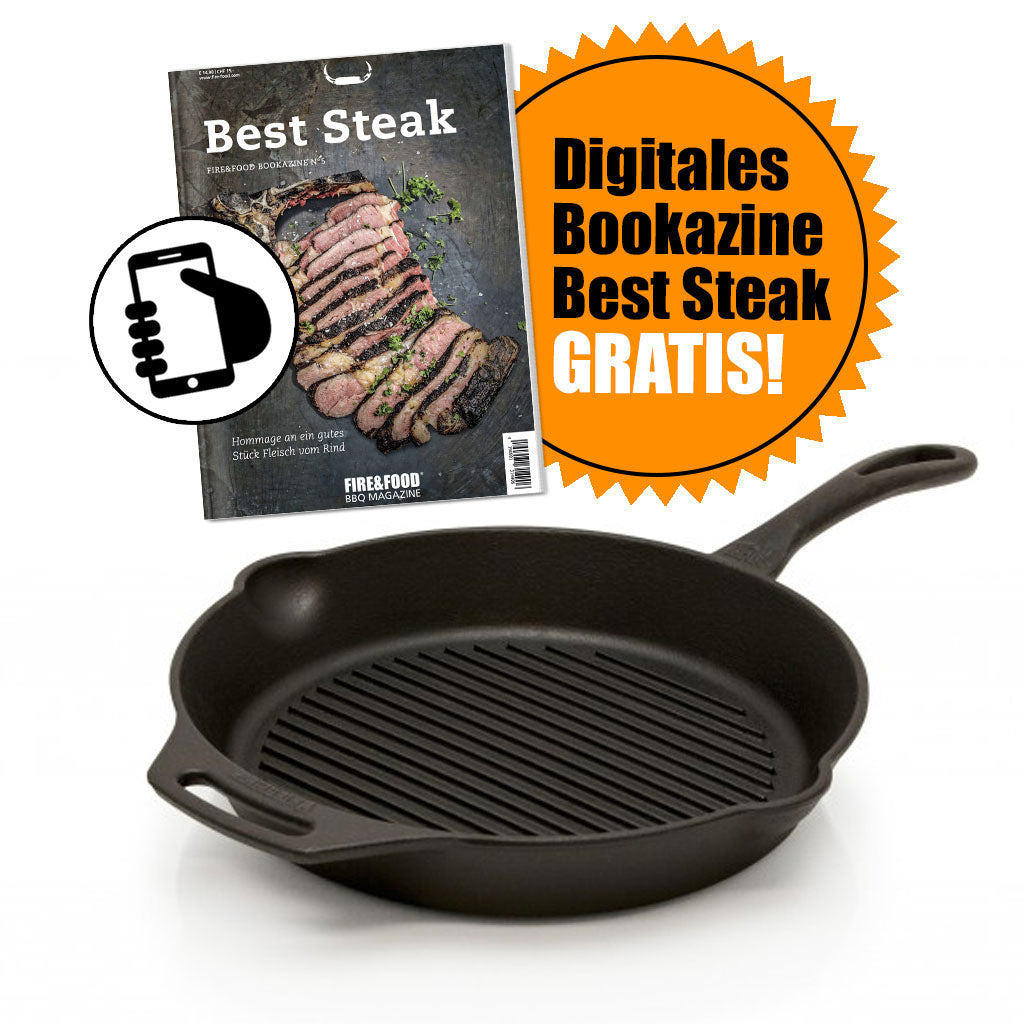 Petromax Feuerpfanne gp30 Grillpfanne Gusseisen mit Stiel