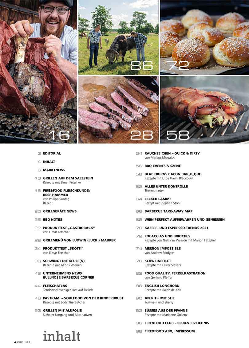 FIRE&FOOD Einzelausgaben 2021/01 Magazin Printausgabe Grillen