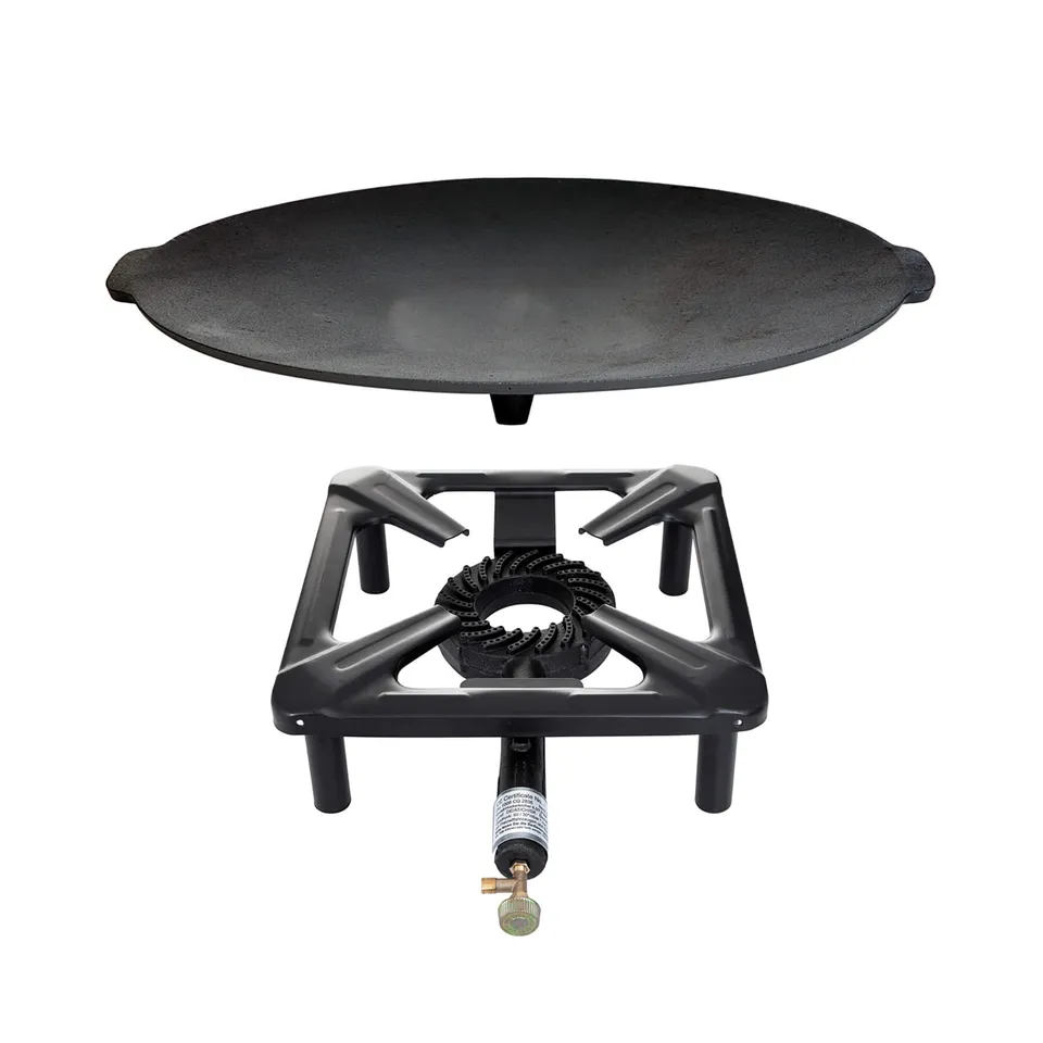 AllGrill Hockerkocher Set groß Gusseisenschale Ø 45 cm