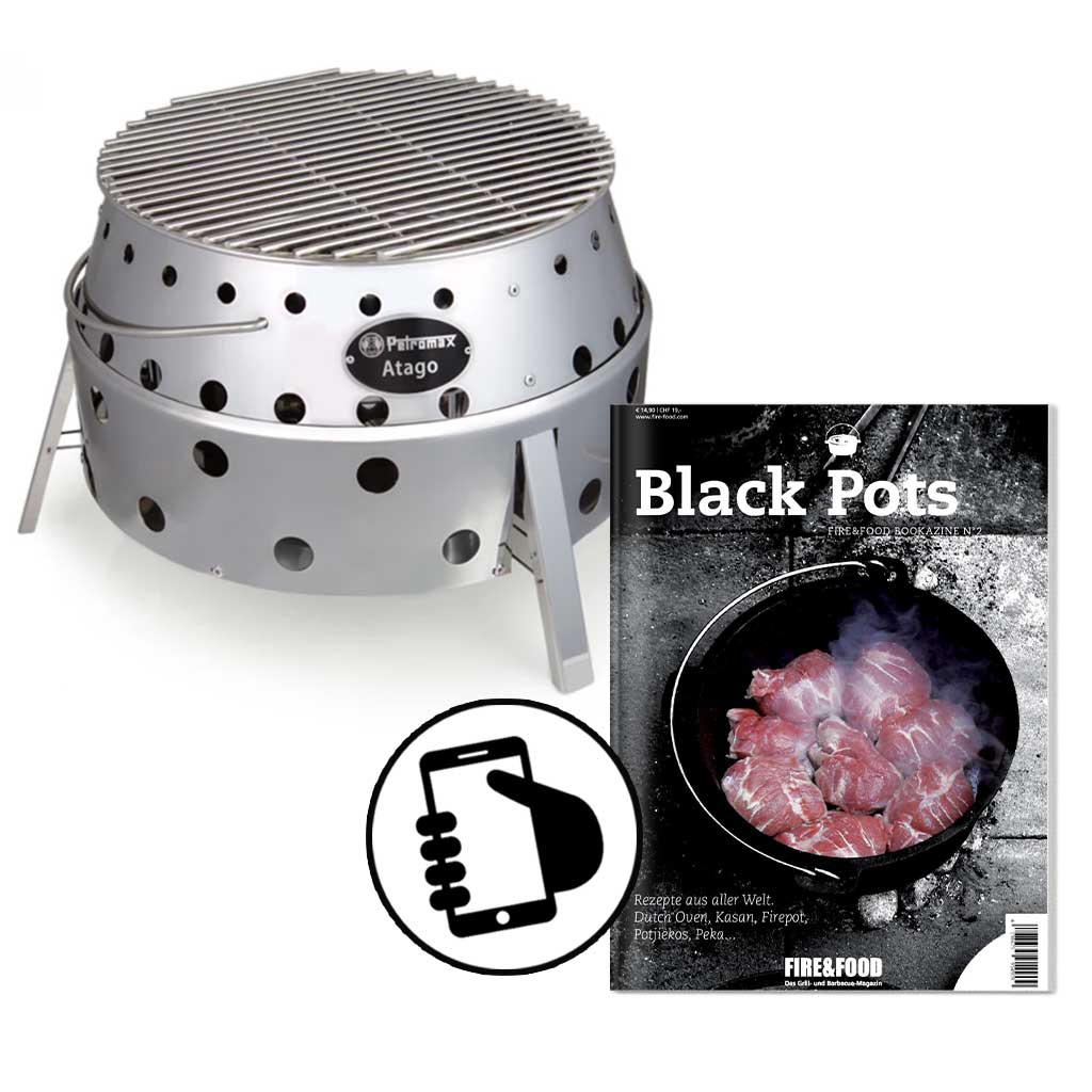 Petromax Atago Grill Ofen Herd Feuerschale Edelstahl Set