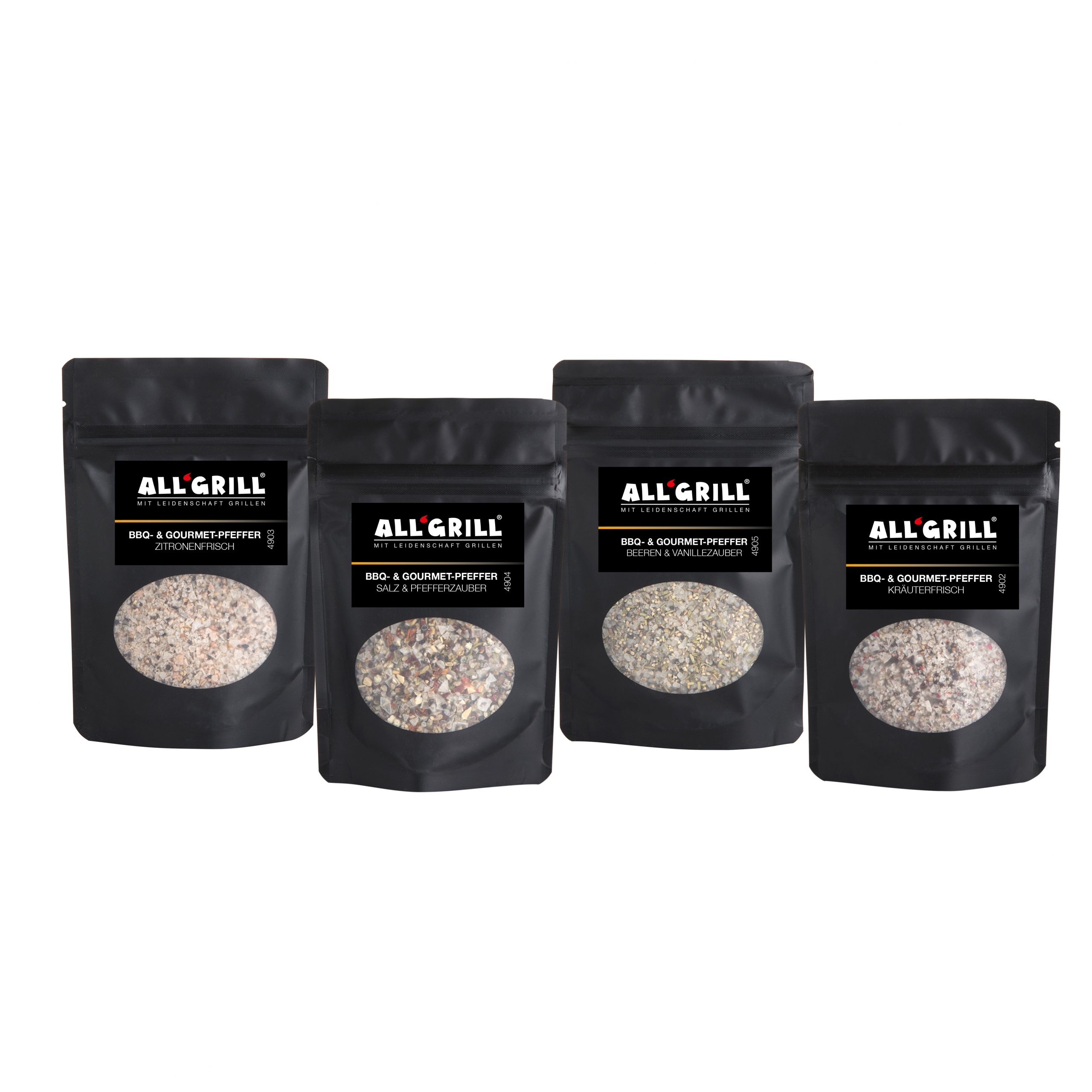 AllGrill Grillzubehör BBQ-Pfeffer 4er Set Gewürz