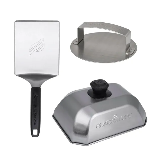 Blackstone Griddle Burger Kit 3-teilig Edelstahl mit Presse
