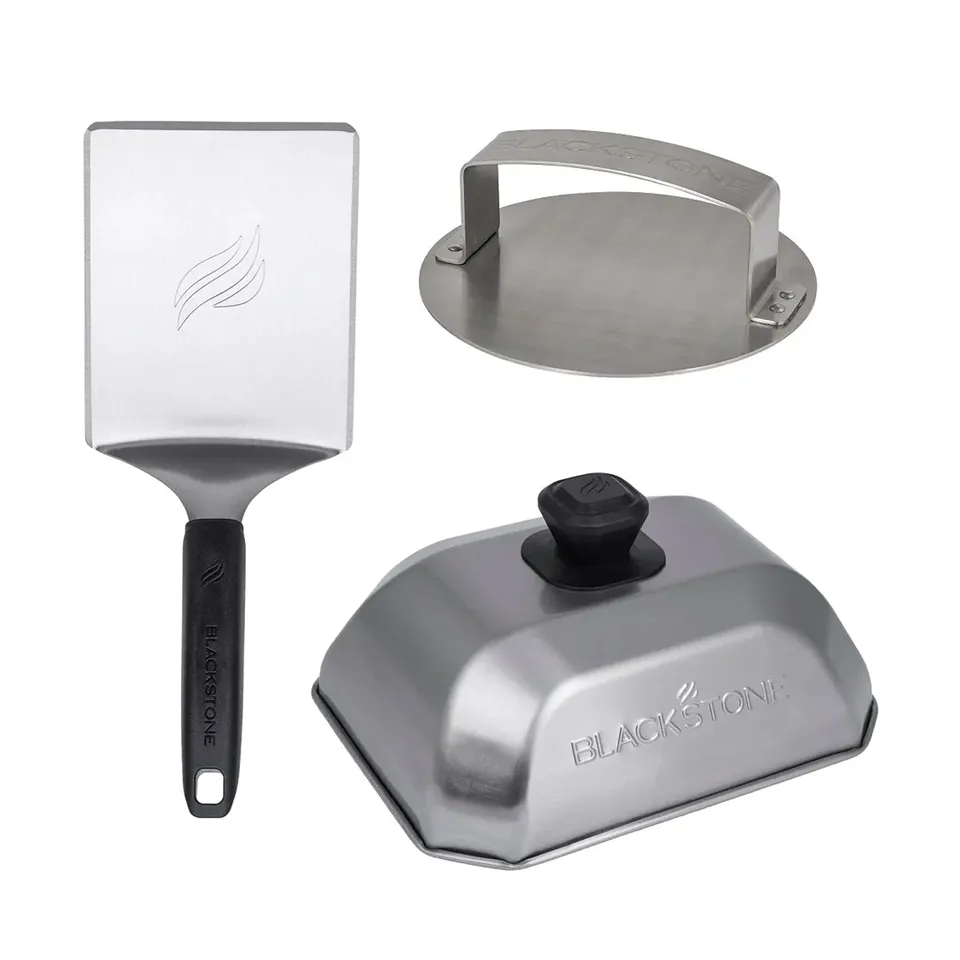 Blackstone Griddle Burger Kit 3-teilig Edelstahl mit Presse