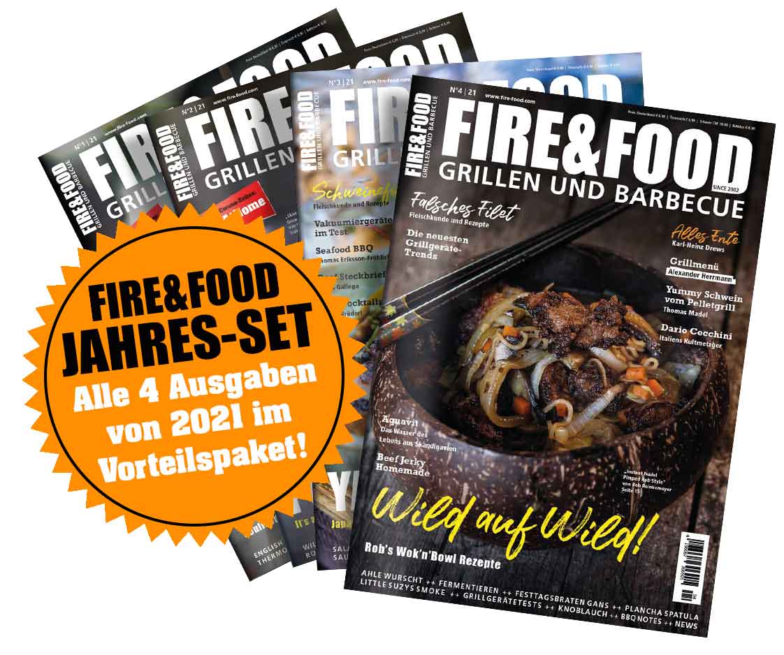 FIRE&FOOD 2021 Jahresset Magazin Print 4 Ausgaben