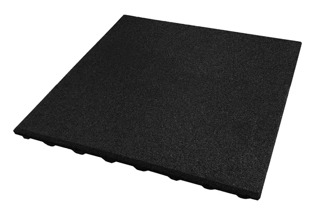 HPFloor Fallschutzmatte Schwarz 50x50 cm 25 mm Gummimatte