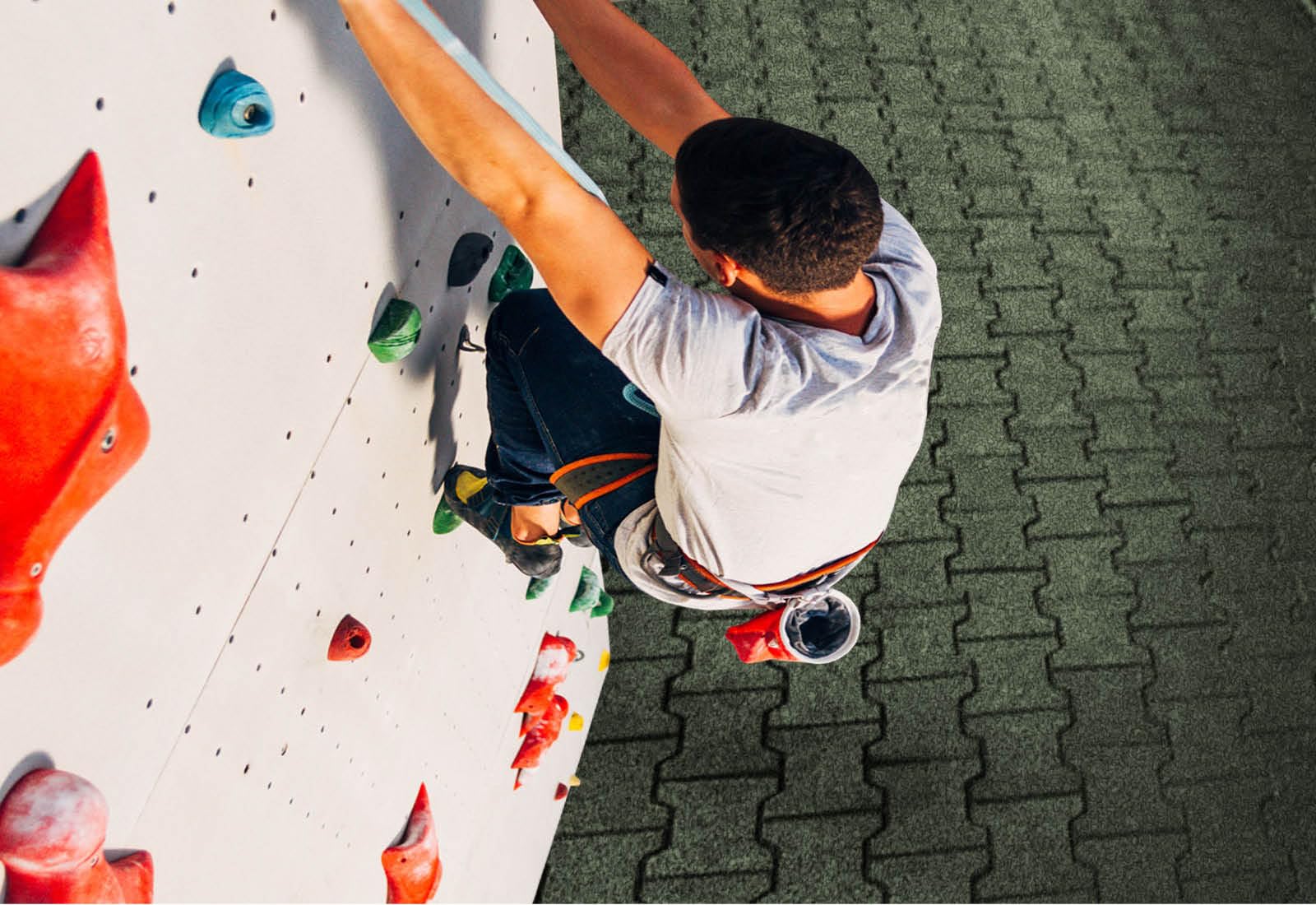 HPFloor Fall Protection Mats Gummiziegel Grün 45 mm