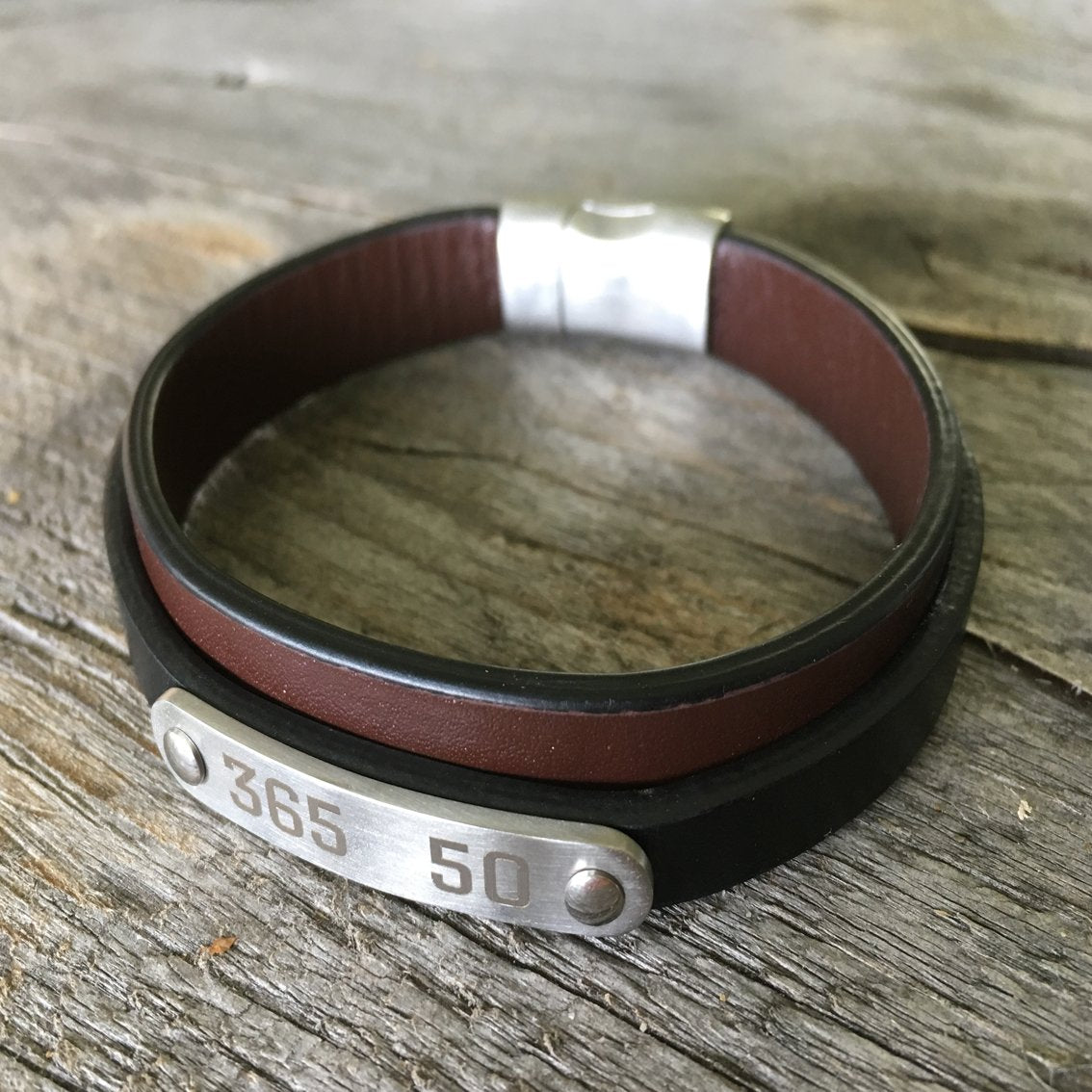 FIRE&FOOD Fanartikel 365 Lederarmband dunkelbraun limitiert