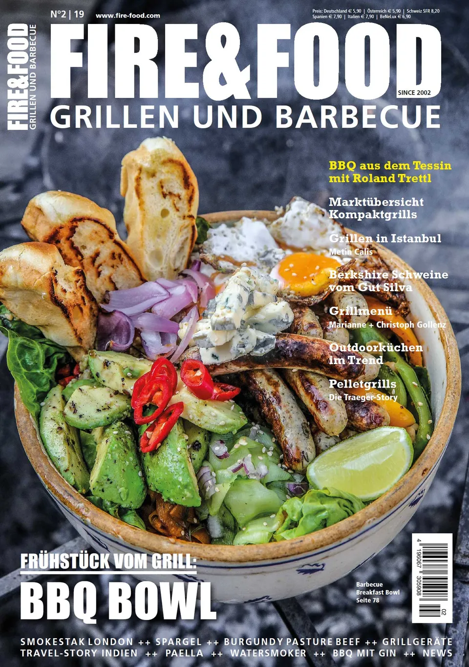 FIRE&FOOD Einzelausgabe 2019/02 Grillmagazin Printausgabe 100 Seiten