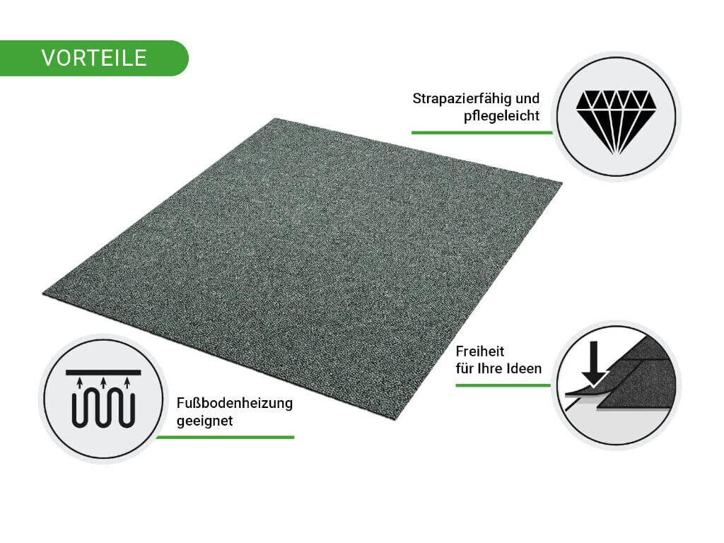 HPFloor Carpet Tiles Madison Teppichfliese 50x50 Grün Schlinge