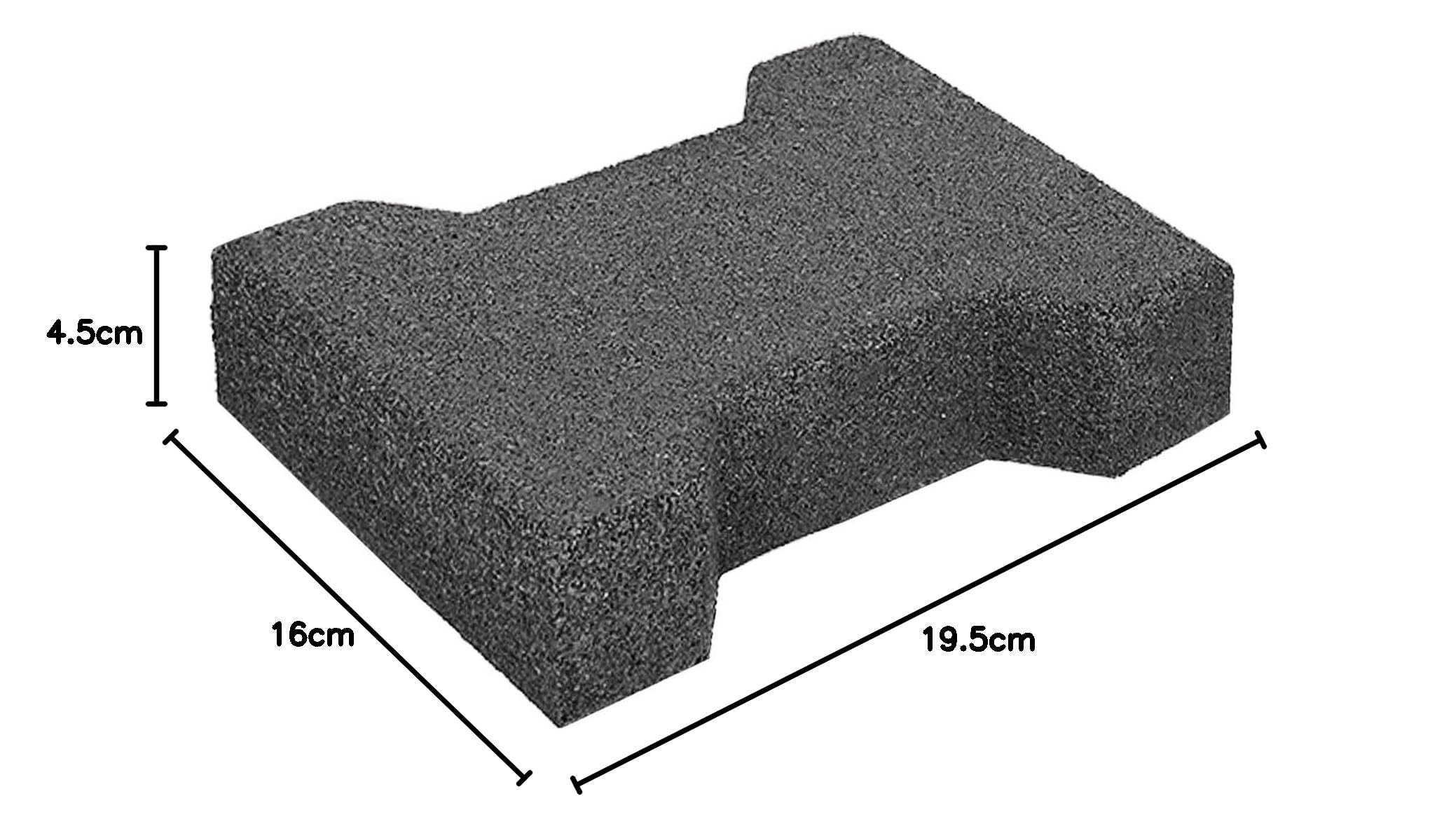 HPFloor Fall Protection Mats Gummiziegel Grau 45 mm