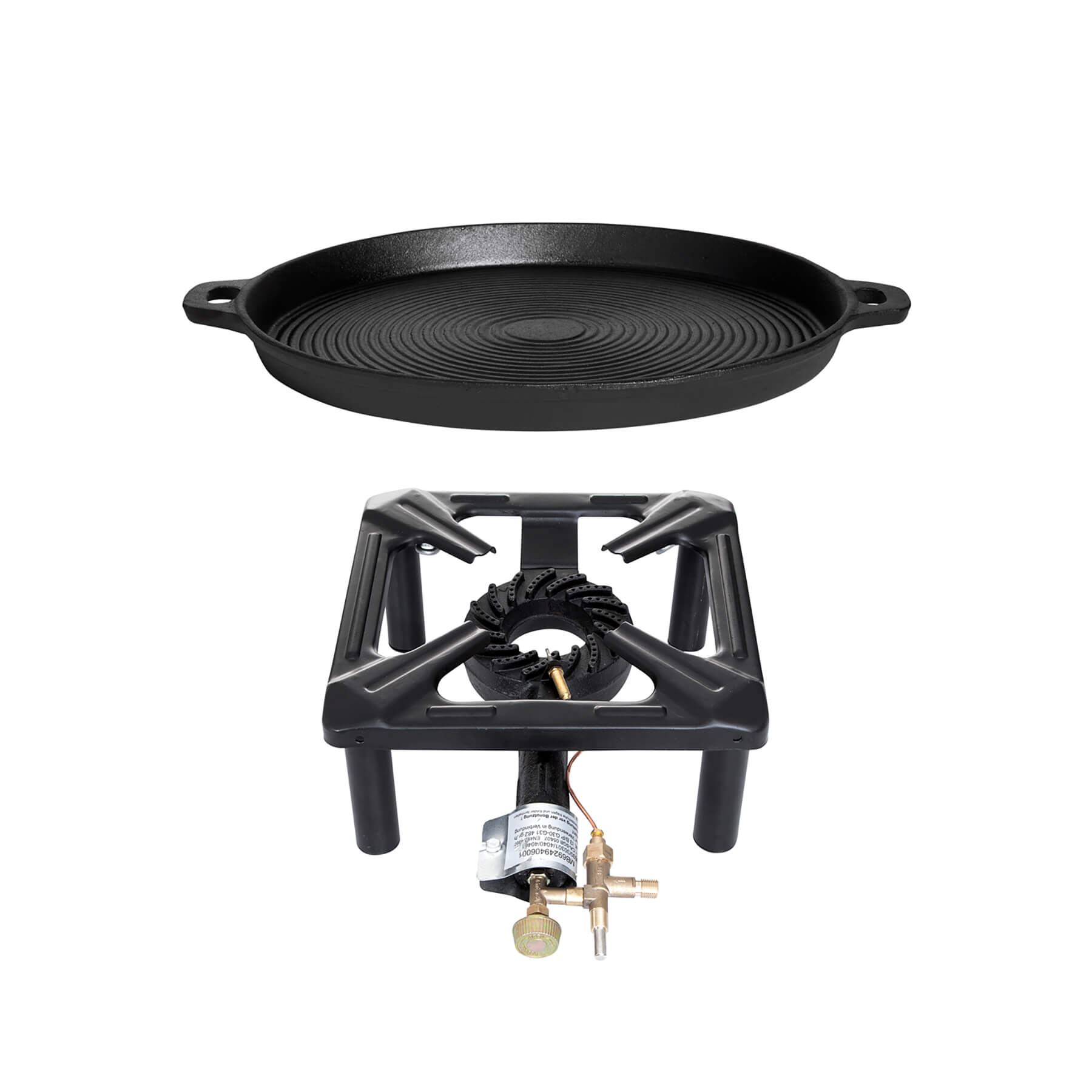 AllGrill Hockerkocher-Set klein Pfanne Ø 35 cm Zündsicherung