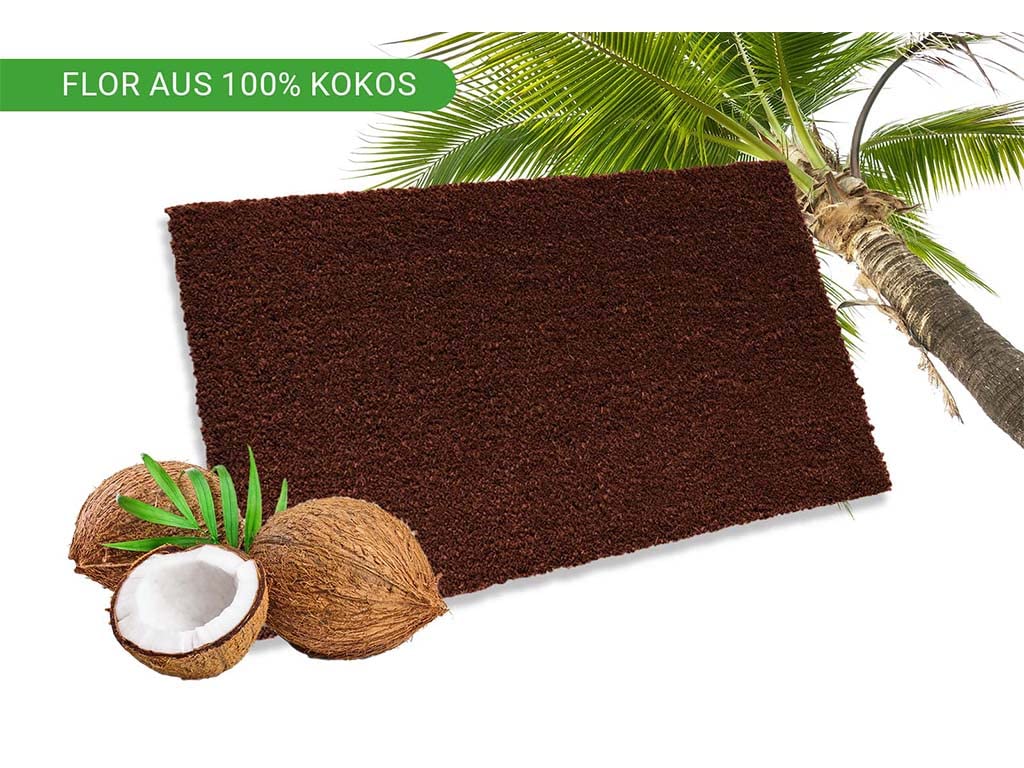 HPFloor Kokosmatte Fußmatte 100x80 cm braun 2,4 cm hoch