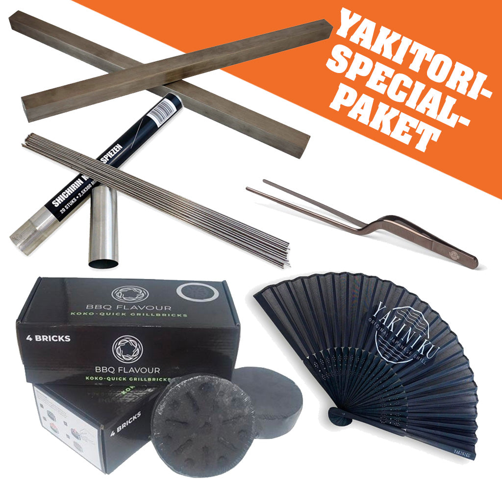 FIRE&FOOD Shichirin Grill rund Keramik Yakitori-Set für 6 Personen