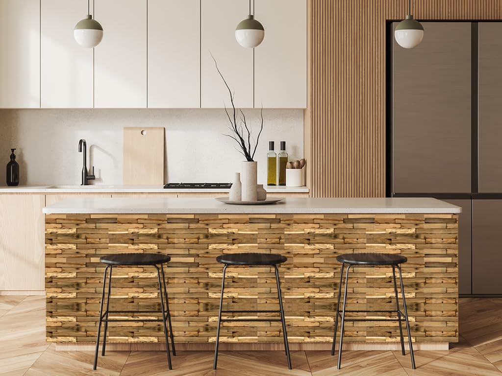 HPFloor Batavia Wandpaneele Teak 12er Set braun 3D Echtholz