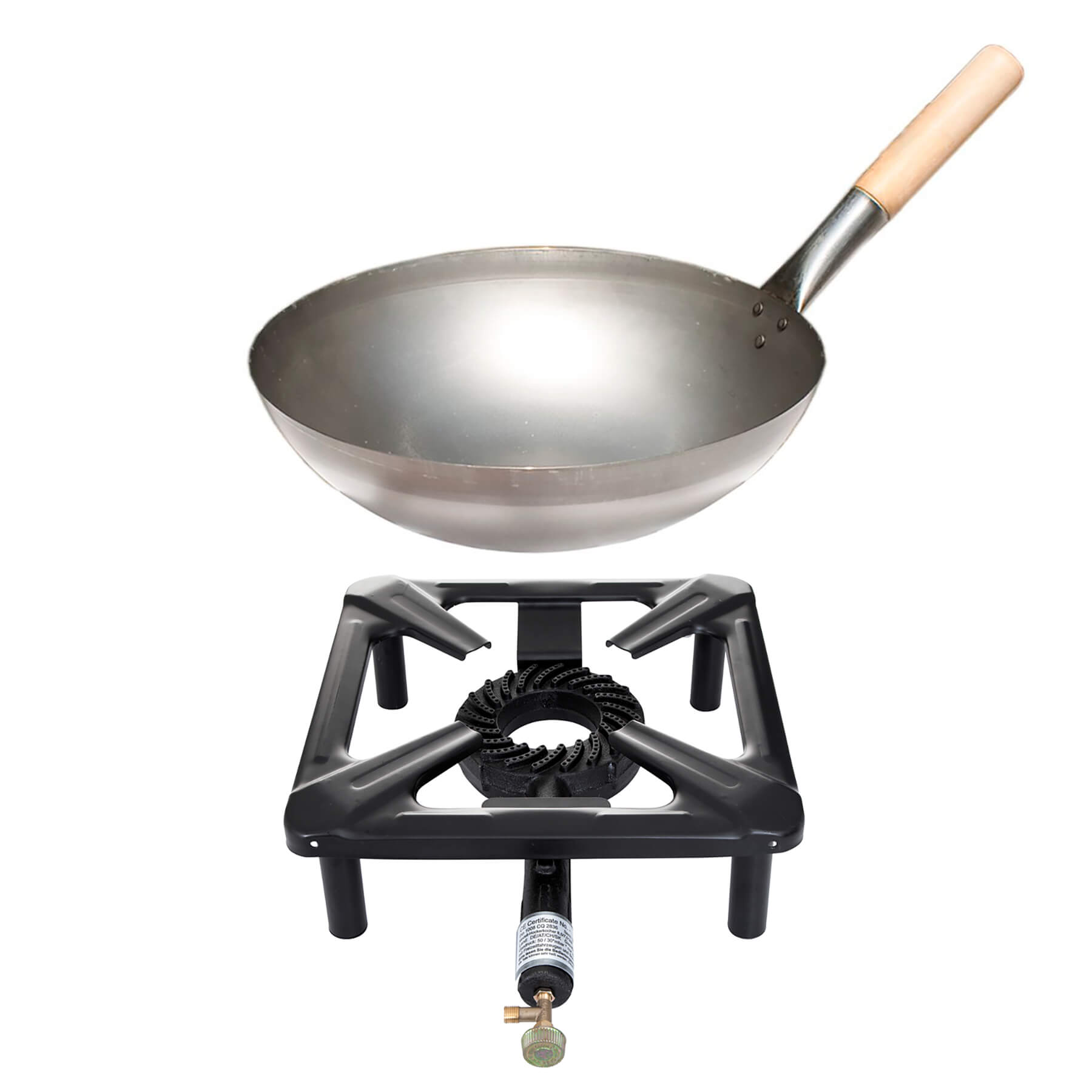 AllGrill HOCKERKOCHER Set klein Gaskocher 4kW + Wok Ø30cm