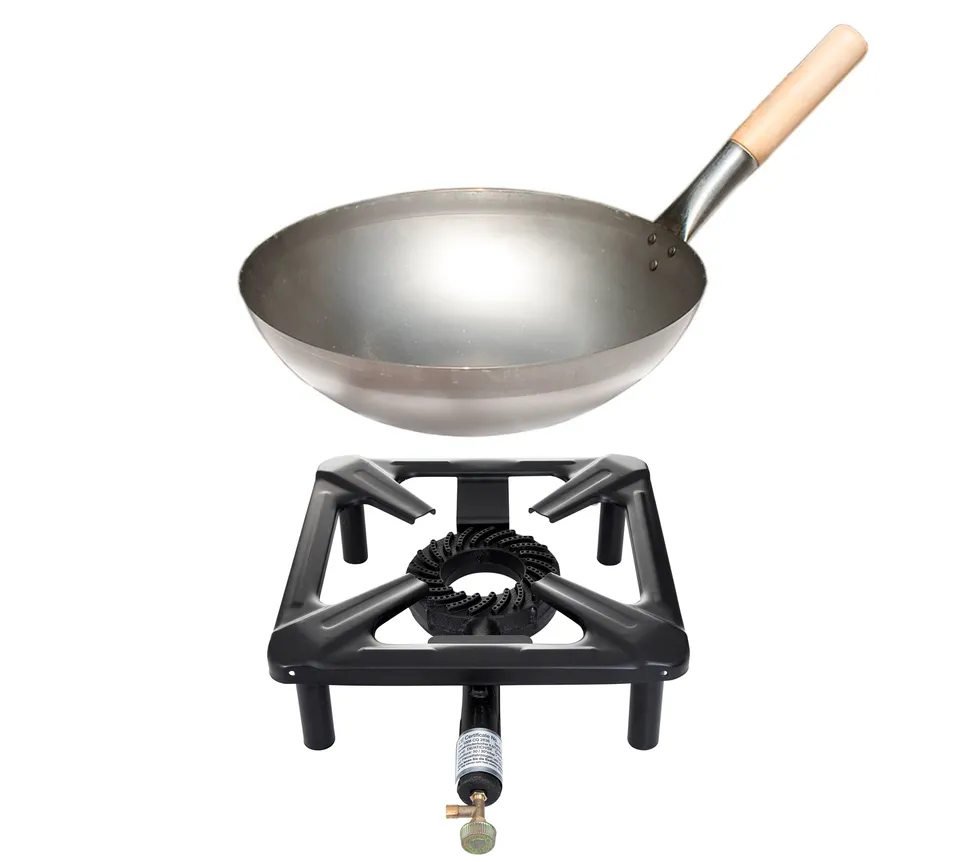 AllGrill HOCKERKOCHER Set groß mit Stahl-Wok 30 cm 7 kW