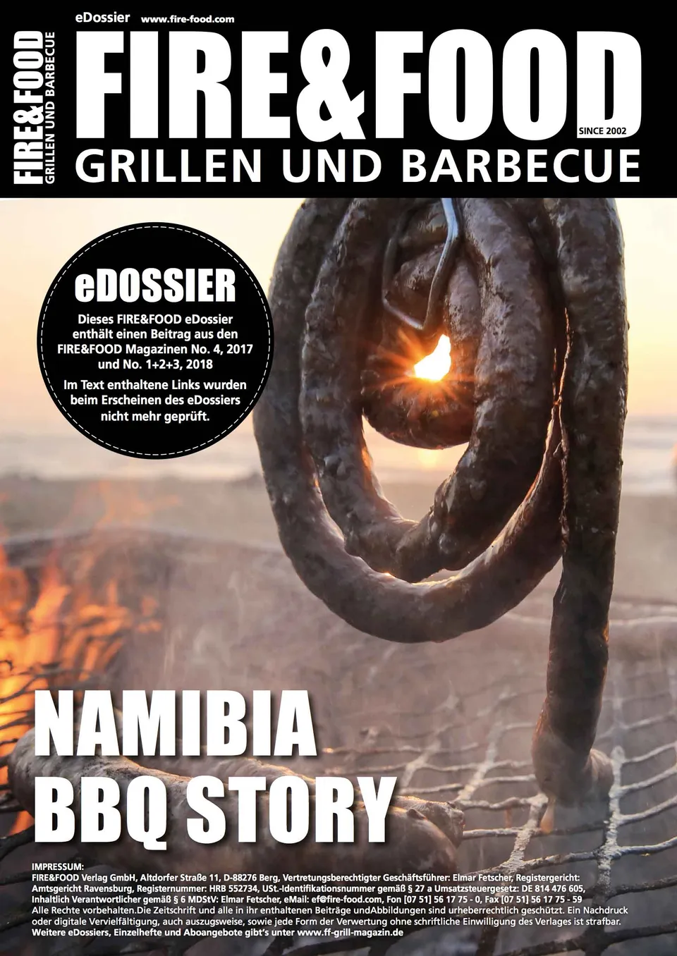 FIRE&FOOD eDossier Namibia BBQ Story PDF 18 Seiten