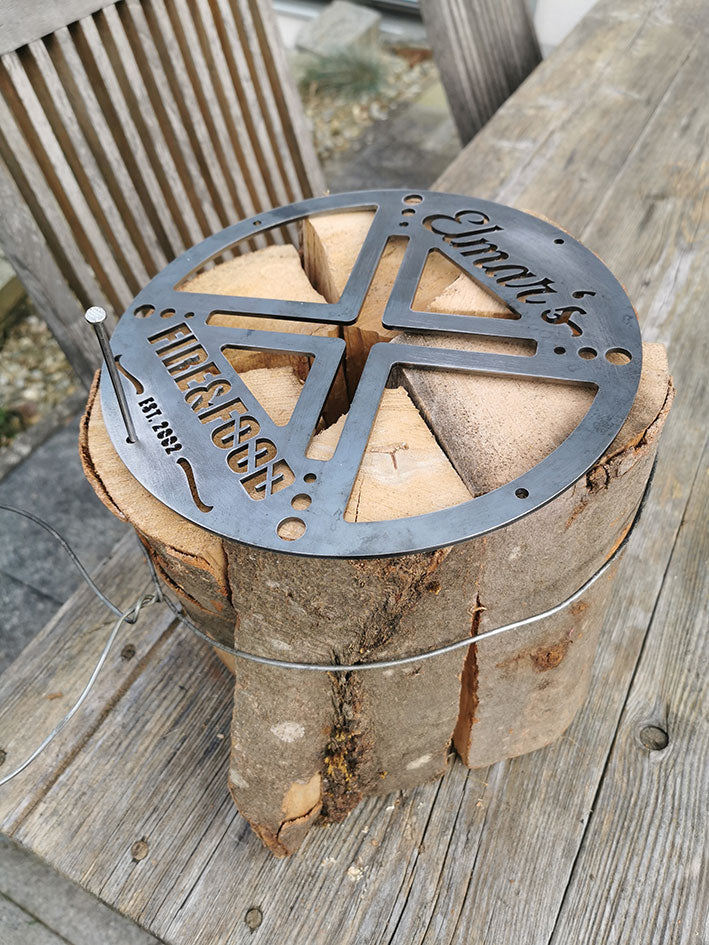 FIRE&FOOD Kohle & Räuchern Schwedenfeuer-Disc Stahlplatte 25 cm