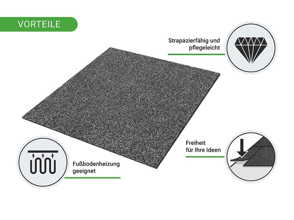 HPFloor Jersey Teppichfliese 50x50 cm anthrazit selbstliegend