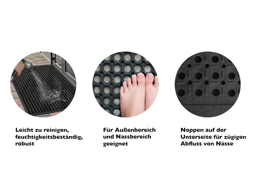 HPFloor Ringgummimatte Wabenmatte 90x150 cm 14 mm ölfest