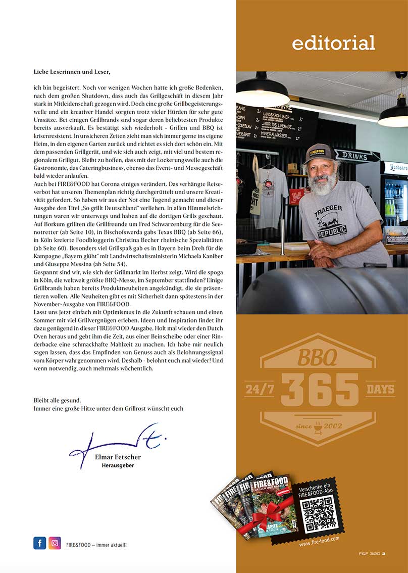 FIRE&FOOD 2020/03 Einzelausgabe Grillmagazin Digitalausgabe Burger