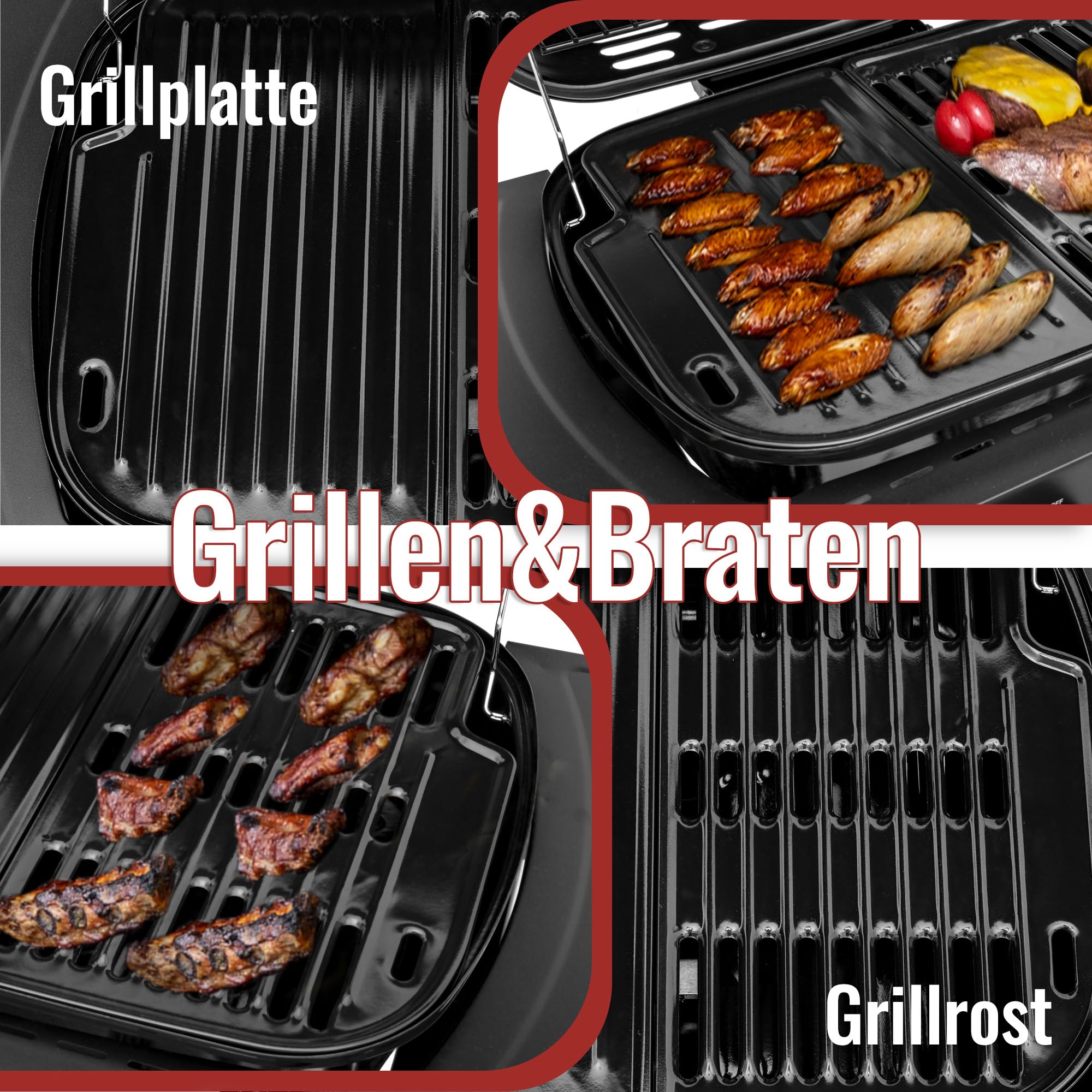 Royal Gourmet 2-Brenner Gasgrill Griddle Combo Schwarz 5 kW