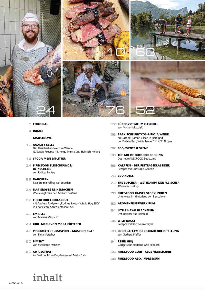 FIRE&FOOD 2019/04 Magazin Galloway Räuchern Grill