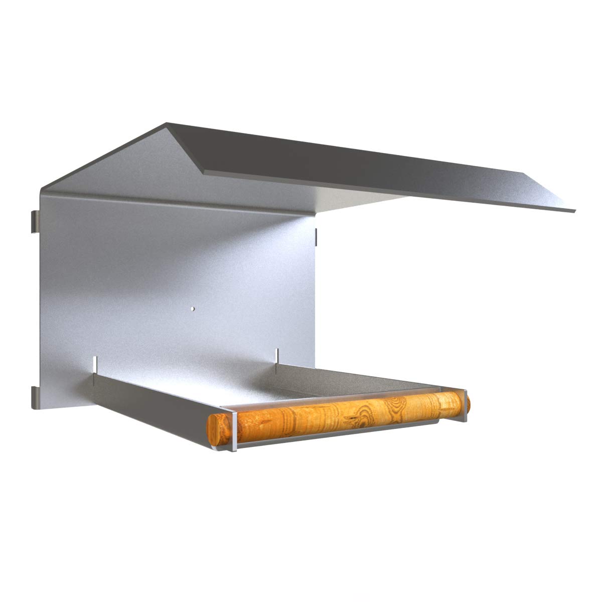 ChattenGlut Vogelfutterstation Edelstahl mit Holzstange