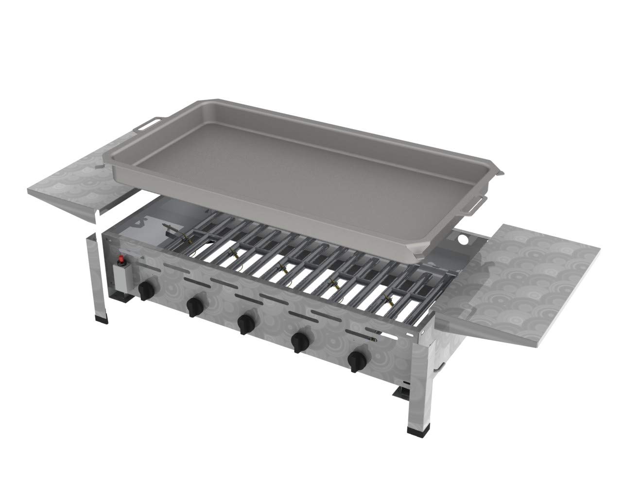 ChattenGlut Gasbräter 5-flammig Tischgerät Pfanne Ablagen 22,5kW