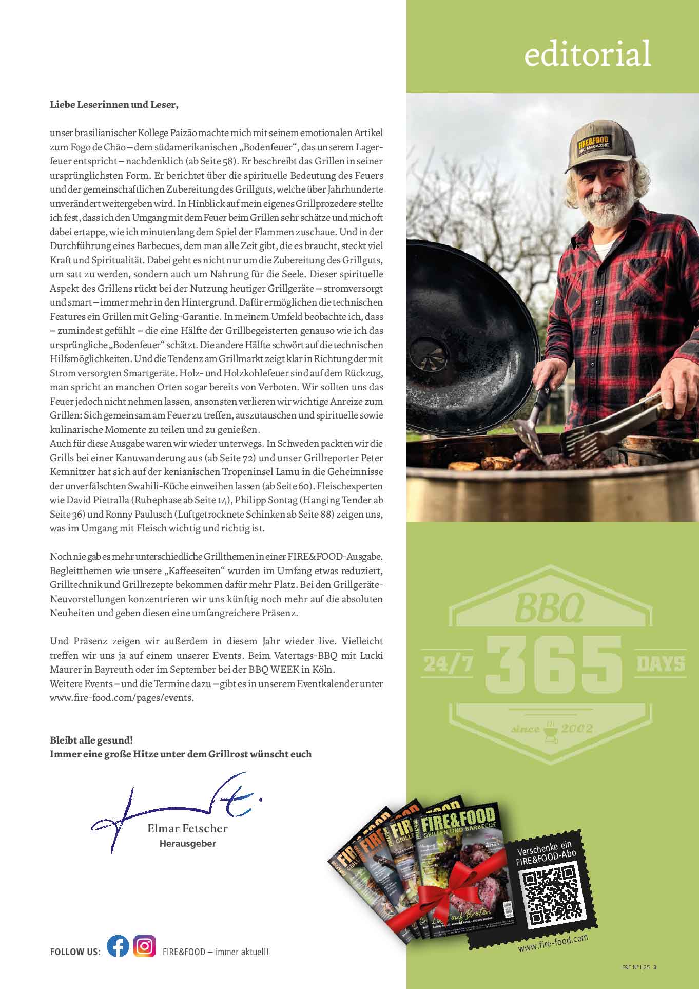 FIRE&FOOD 2025/01 Einzelausgabe Magazin Printausgabe