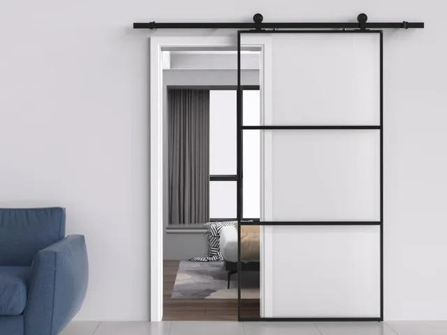 HPFloor Sliding Glass Doors Schiebetür 90x205 Klarglas