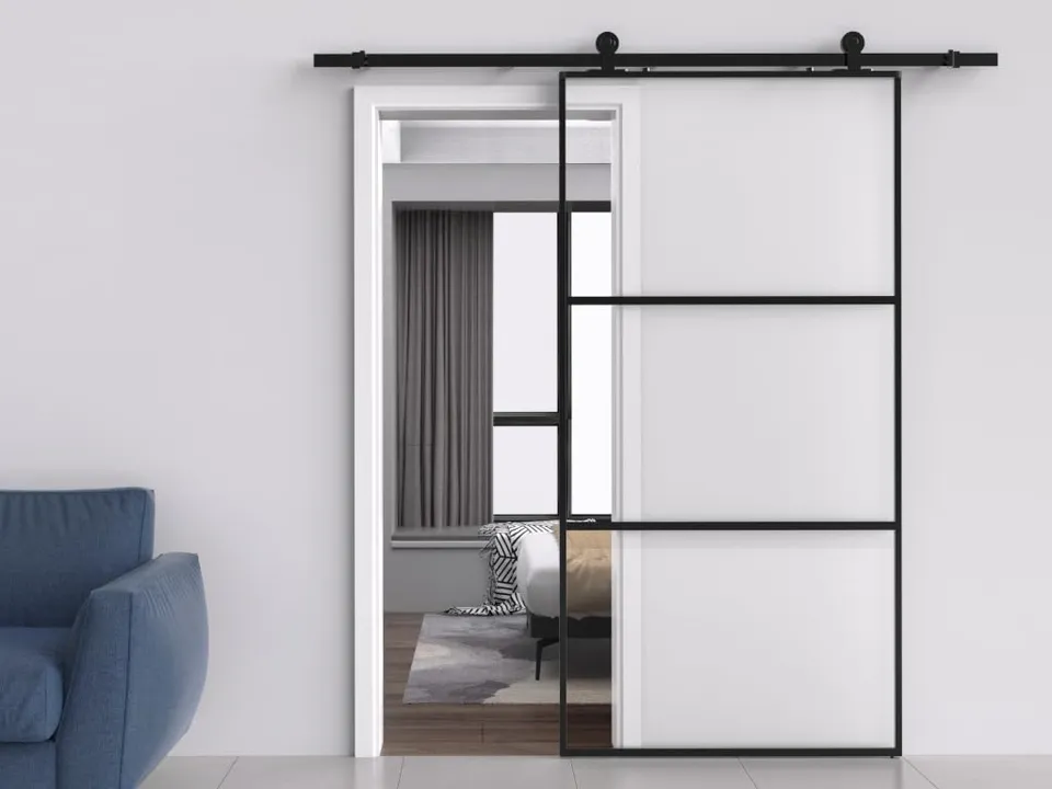 HPFloor Sliding Glass Doors Schiebetür 90x205 Klarglas