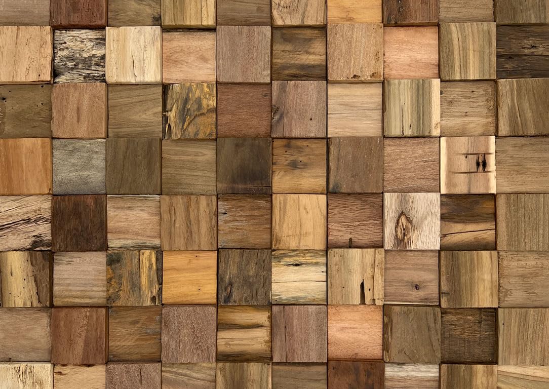 HPFloor Edelweiss Wandpaneele Teak 18er Set braun 3D Echtholz