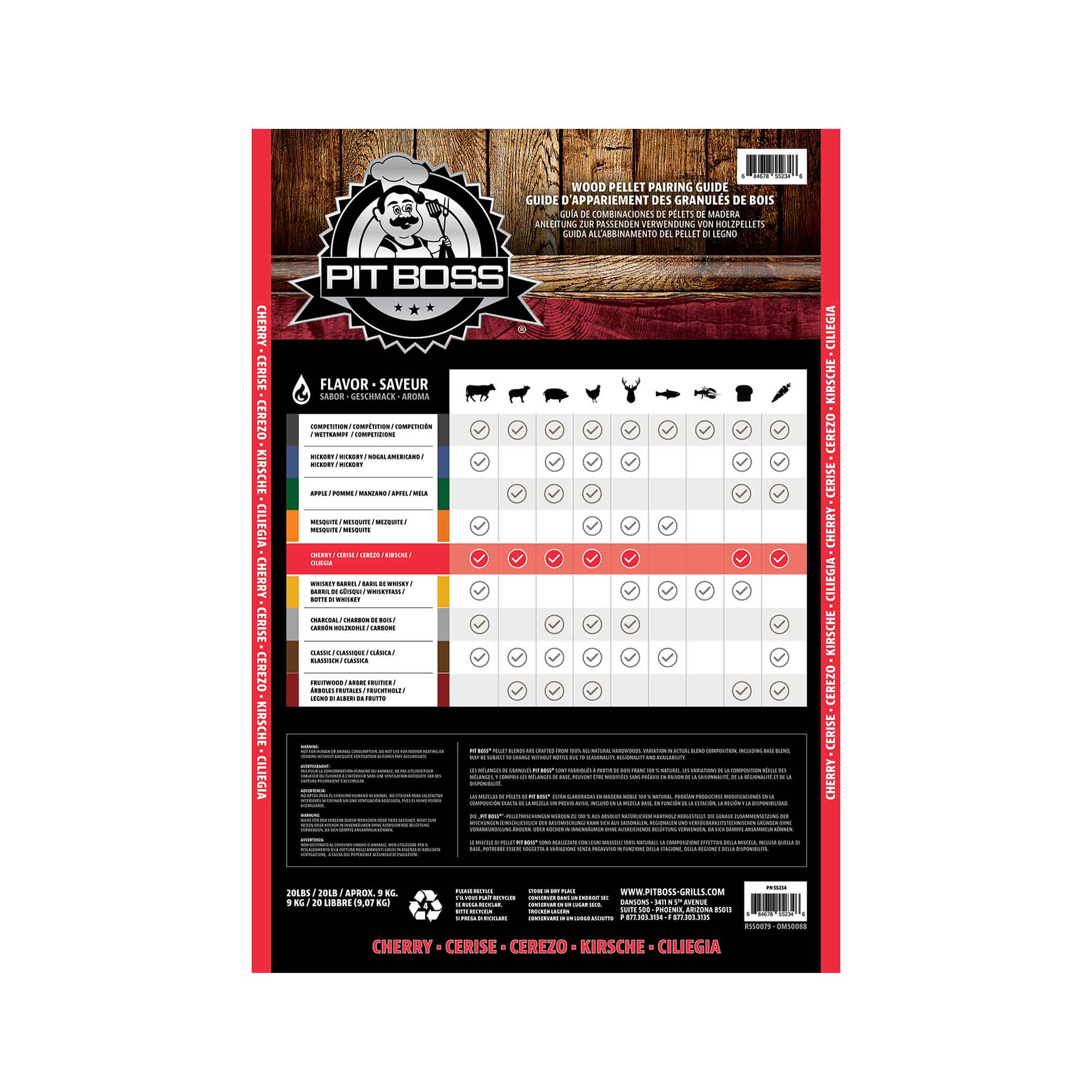 Pit Boss Cherry Blend Hartholz-Pellets 9kg Smoker