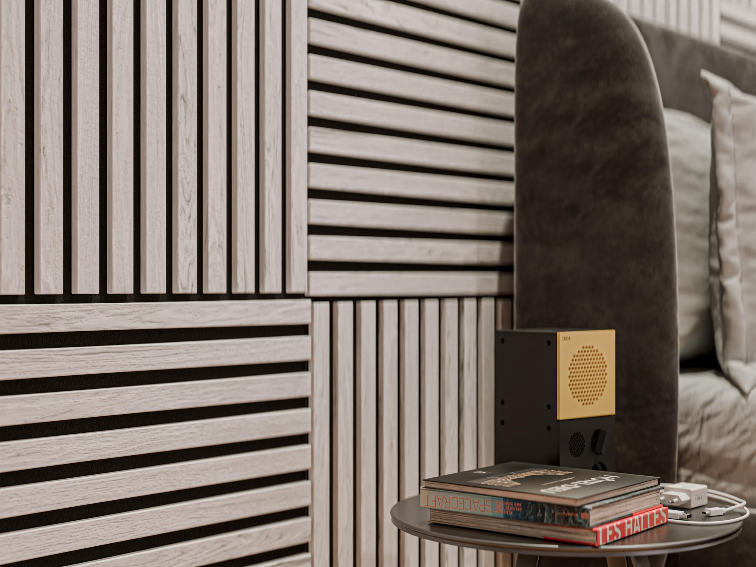 HPFloor Acoustic Panels 60x60 Grey Oak 4er-Set 21mm