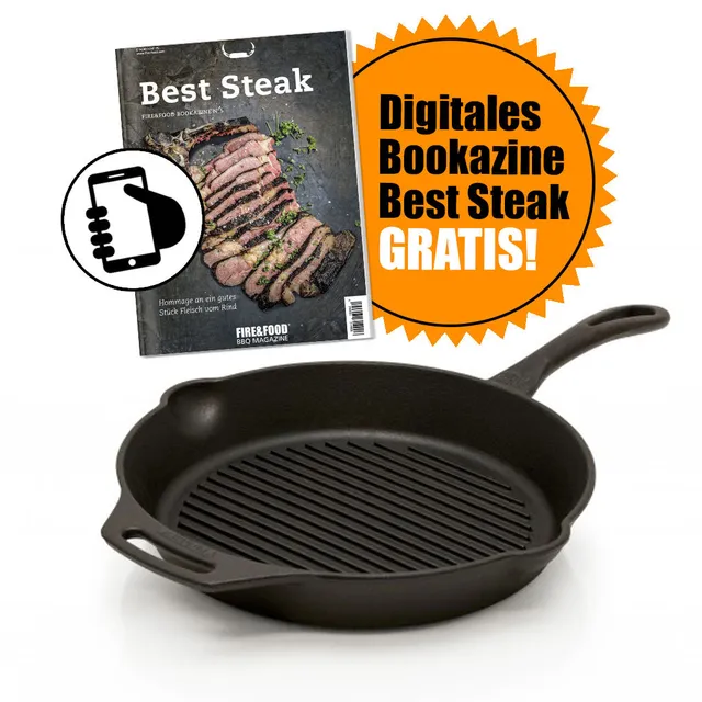 Petromax Feuerpfanne gp30 Grillpfanne Gusseisen mit Stiel