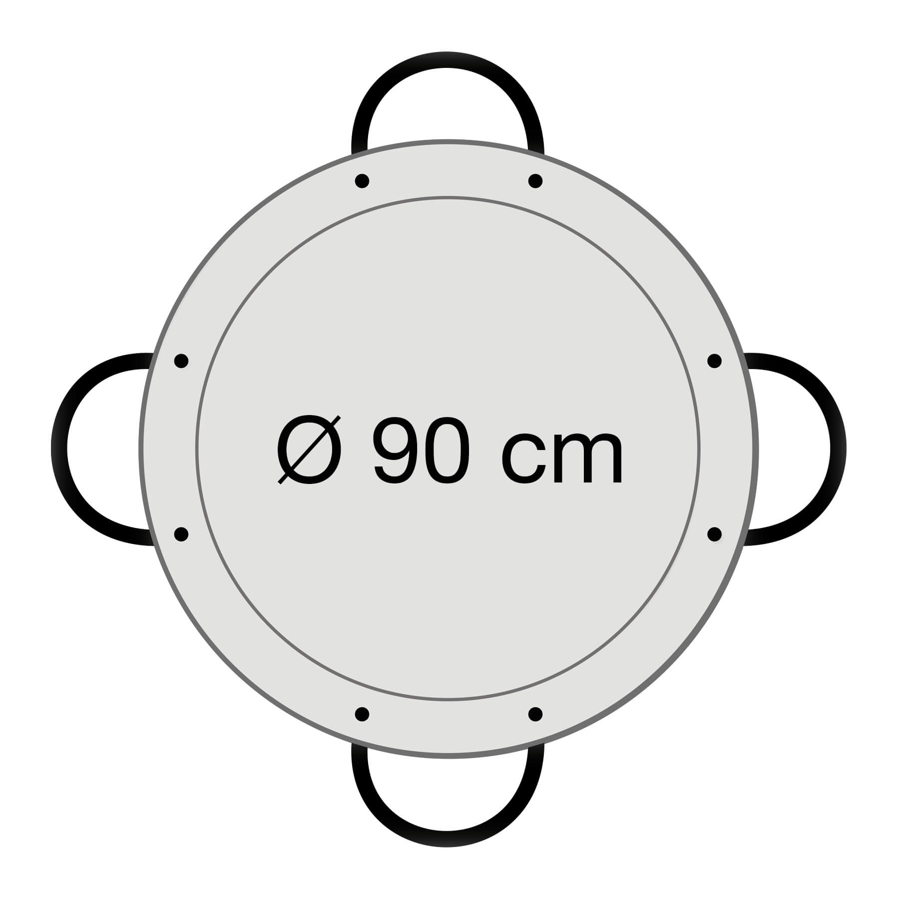 AllGrill Paella World Paella-Pfanne Stahl poliert Ø 90 cm 50 Portionen