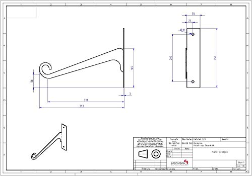 ChattenGlut Edelstahldesign Wandhalter 25kg 353mm rostfrei außen