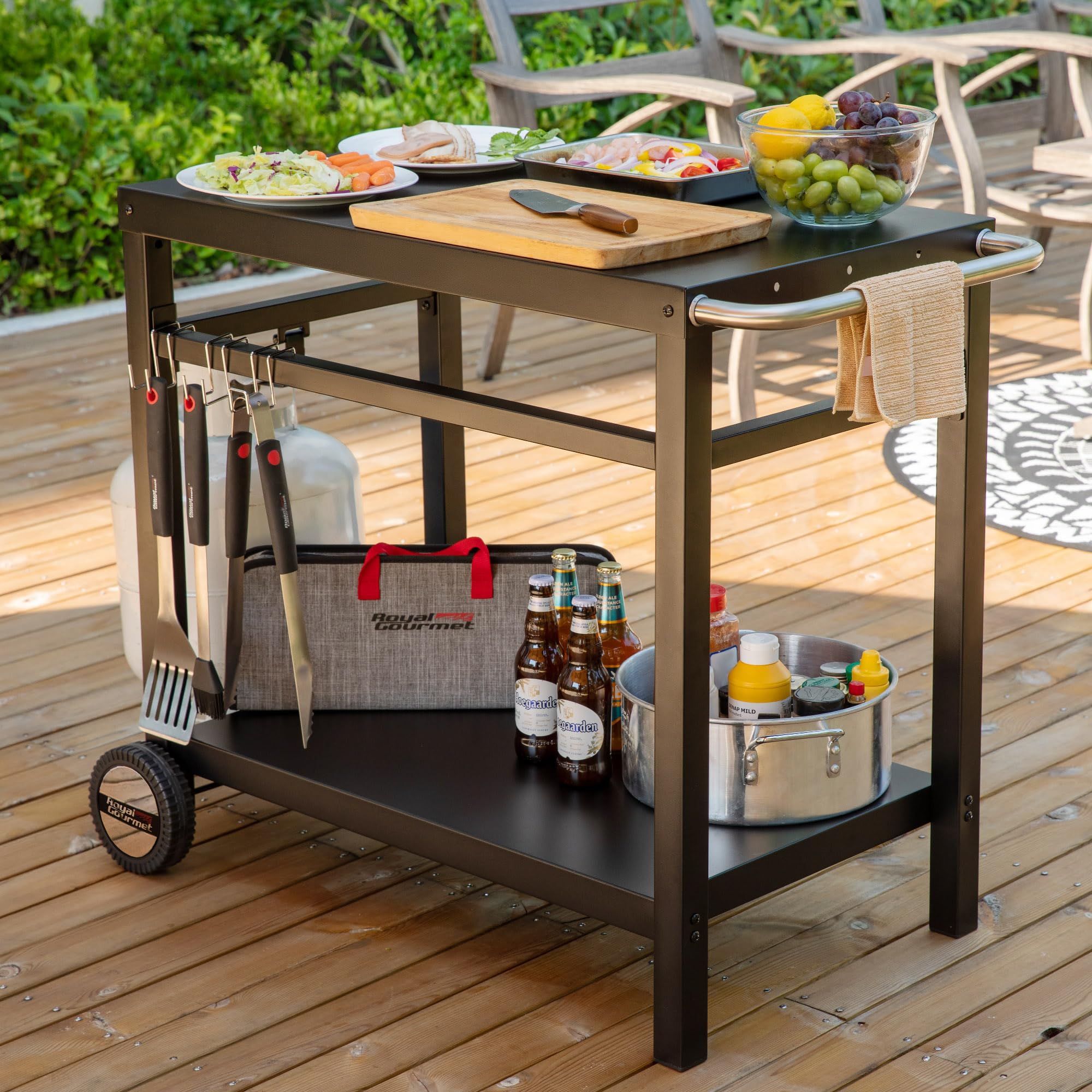 Royal Gourmet Grillwagen Grilltisch 85x50cm mit Rollen