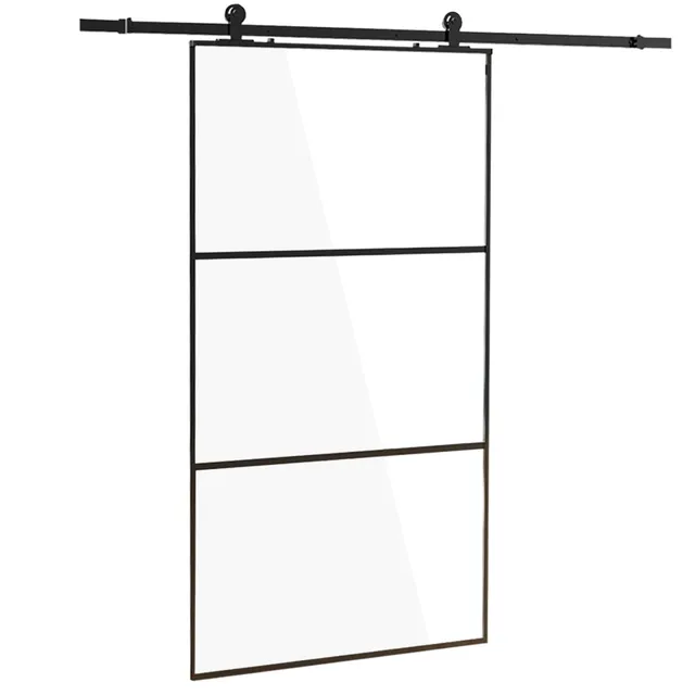 HPFloor Sliding Glass Doors Glas-Schiebetür 76x205 Klarglas