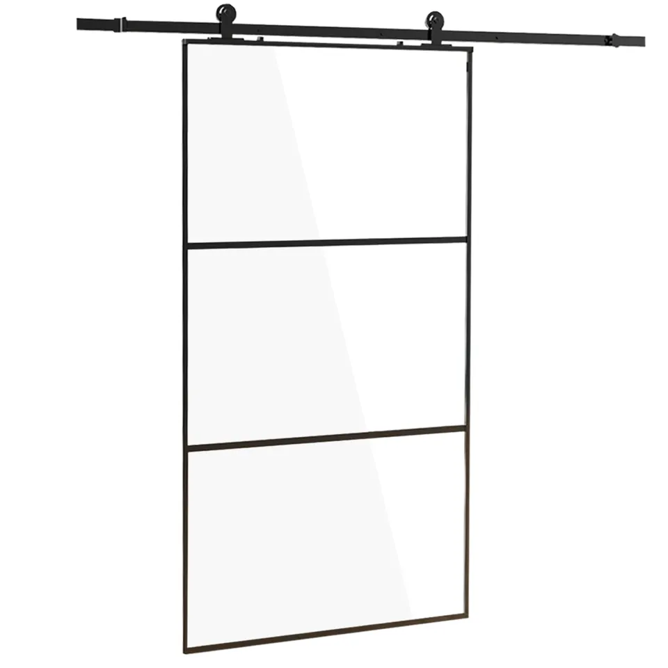 HPFloor Sliding Glass Doors Glas-Schiebetür 76x205 Klarglas