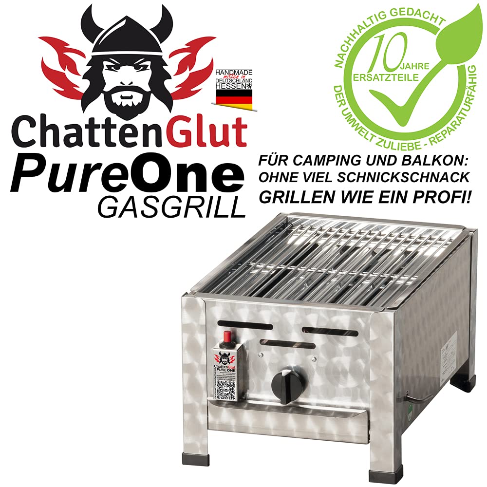 ChattenGlut PureOne Tisch-Gasgrill Edelstahl 4,5kW Rost
