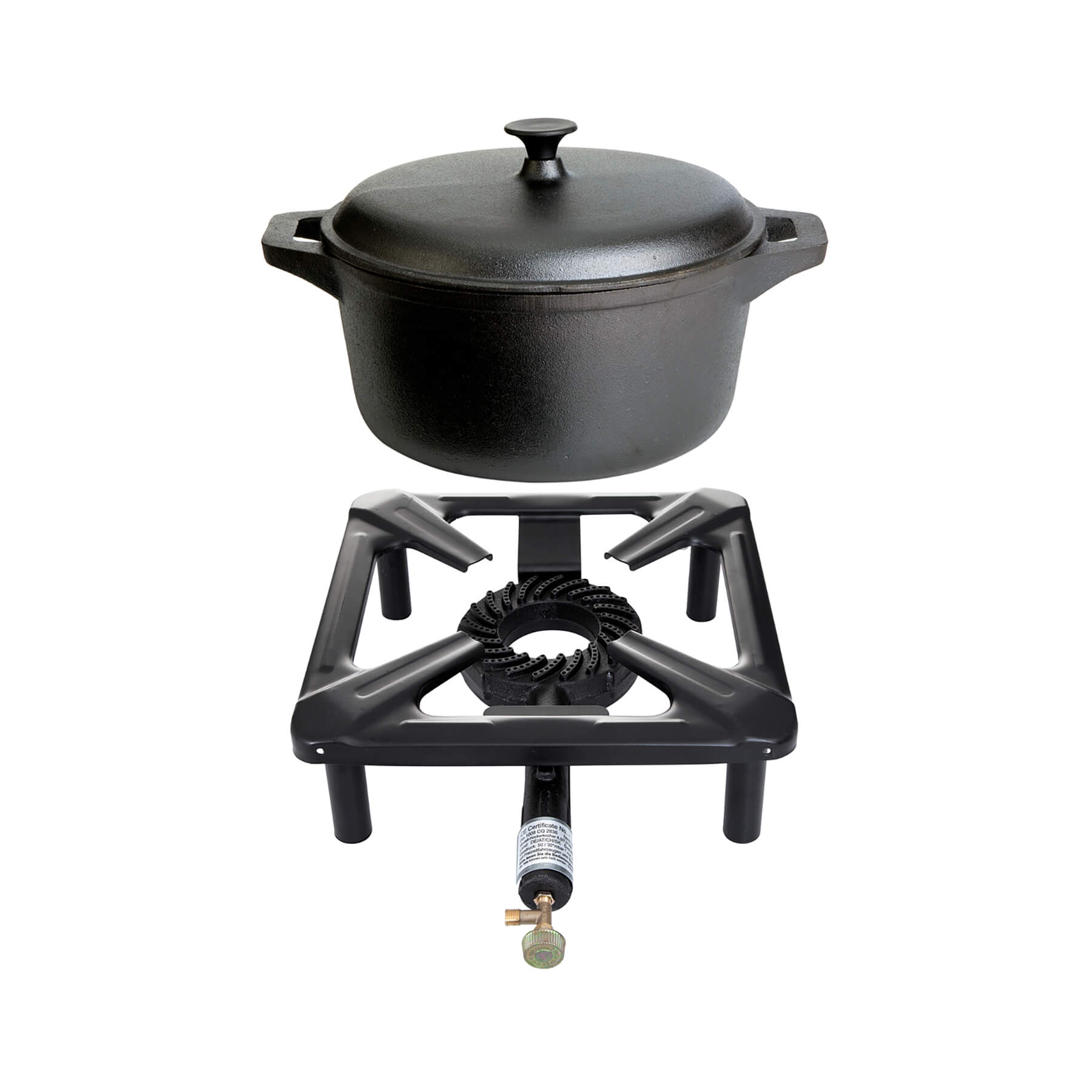 AllGrill Hockerkocher-Set klein Gusstopf 20 cm 2,7 l