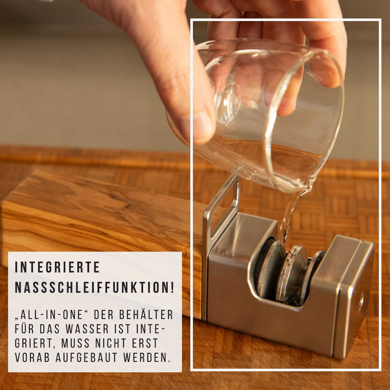 Seecode Diamant Wet & Dry Premium Messerschärfer Olivenholz
